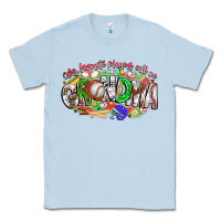 Dusty Blue my favorite platers call me grandma baseball Classic Tee - CowhideDigitalArt