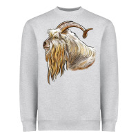 Heather Grey kiko goat face Heavyweight Sweatshirt - LillyAllenDesigns