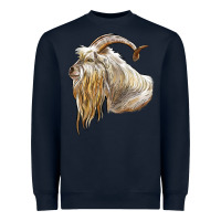 Navy kiko goat face Heavyweight Sweatshirt - LillyAllenDesigns