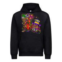 Black mardi gras louisiana map Urban Hoodie - OliviaCreatesArt