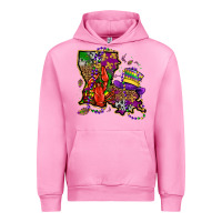 Fuchsia Pink mardi gras louisiana map Urban Hoodie - OliviaCreatesArt