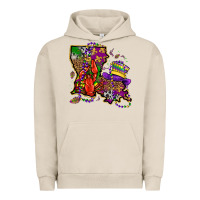 Pigment French Oak mardi gras louisiana map Urban Hoodie - OliviaCreatesArt