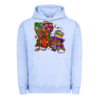 Pigment Grape Ice mardi gras louisiana map Urban Hoodie - OliviaCreatesArt