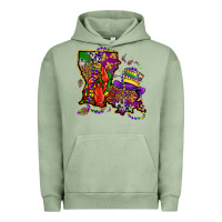 Pigment Oil Green mardi gras louisiana map Urban Hoodie - OliviaCreatesArt