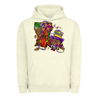 Pigment Pistachio mardi gras louisiana map Urban Hoodie - OliviaCreatesArt
