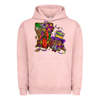 Pigment Salmon mardi gras louisiana map Urban Hoodie - OliviaCreatesArt