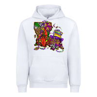 White mardi gras louisiana map Urban Hoodie - OliviaCreatesArt