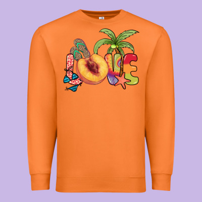 Love Peach Summer Premium Sweatshirt Designed By Nancycooperartshop