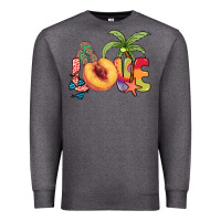 Charcoal Heather Love peach summer Premium Sweatshirt - NancyCooperArtShop