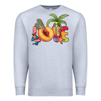 Heather Grey Love peach summer Premium Sweatshirt - NancyCooperArtShop