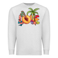 Oatmeal Heather Love peach summer Premium Sweatshirt - NancyCooperArtShop