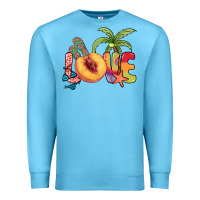 Ocean Blue Love peach summer Premium Sweatshirt - NancyCooperArtShop
