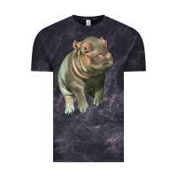 Cloud Black baby hippo Vintage Tee - LillyAllenDesigns