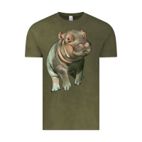 Vintage Olive baby hippo Vintage Tee - LillyAllenDesigns