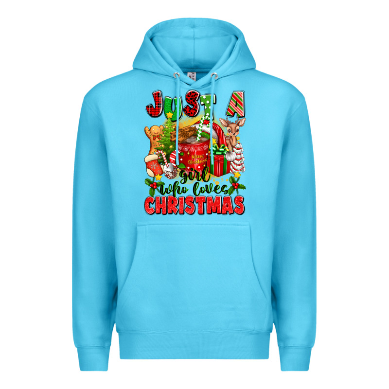 Just A Girl Who Loves Christmas Premium Hoodie by texasbilliewilder | Teevron