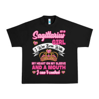 Black As A Sagittarius Girl I Was Born With My Heart On My Sleeve And  Mouth Urban Heavy Tee - Jasminsmagicworld