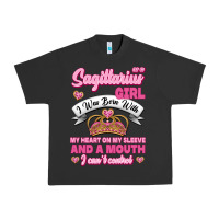 Pigment Black As A Sagittarius Girl I Was Born With My Heart On My Sleeve And  Mouth Urban Heavy Tee - Jasminsmagicworld