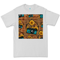 Western Sunflowers Camera Seamless Pattern Premium Tee | Teevron