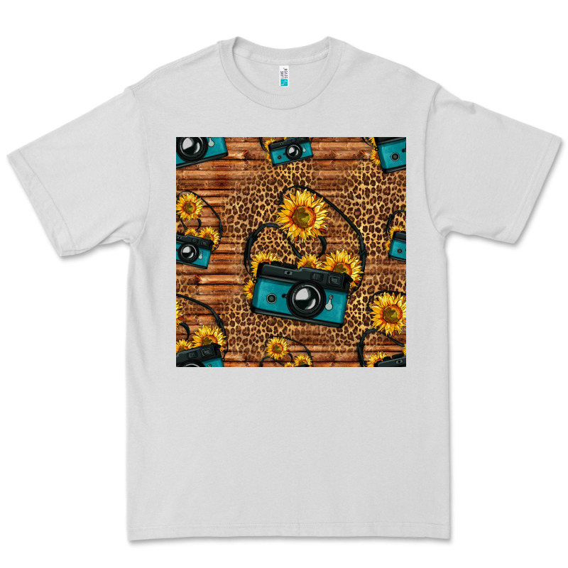 Western Sunflowers Camera Seamless Pattern Premium Tee by HRA Design Shop | Teevron