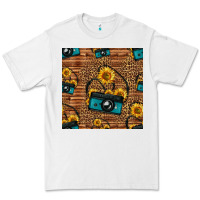 White western sunflowers camera seamless pattern Premium Tee - HRA Design Shop