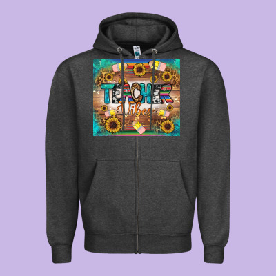 Teacher Vibes Tumbler Zipper Hoodie Designed By Bundleandbundleshop
