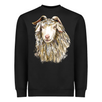 Black Angora Goat Face Heavyweight Sweatshirt - LillyAllenDesigns
