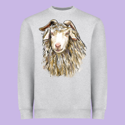 Angora Goat Face Heavyweight Sweatshirt Designed By Lillyallendesigns