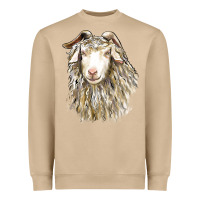 Mushroom Angora Goat Face Heavyweight Sweatshirt - LillyAllenDesigns