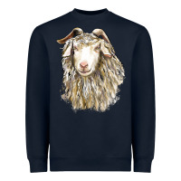 Navy Angora Goat Face Heavyweight Sweatshirt - LillyAllenDesigns