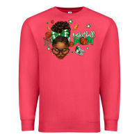 Cardinal Afro Messy Bun Full Face Basketball Mom Premium Sweatshirt - texasbilliewilder