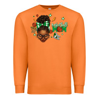 Carrot Afro Messy Bun Full Face Basketball Mom Premium Sweatshirt - texasbilliewilder