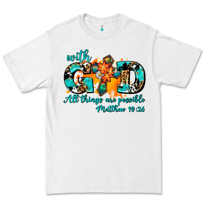 With God All Things Are Possible. Cross Premium Tee by AdoDesignShop | Teevron