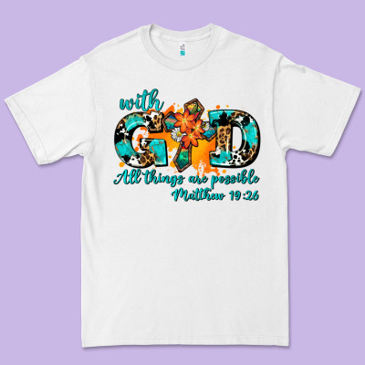 With God All Things Are Possible. Cross Premium Tee Designed By Adodesignshop