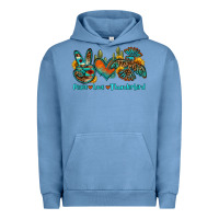 Pigment Pebble Blue peace love thunderbird Urban Hoodie - OliviaCreatesArt