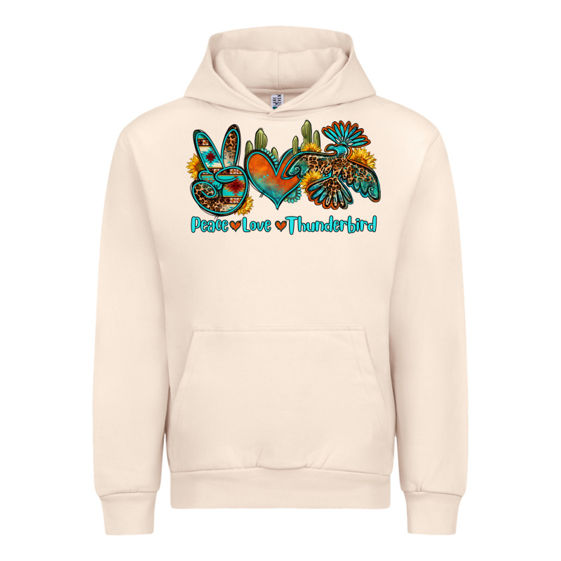 Peace Love Thunderbird Urban Hoodie by OliviaCreatesArt | Teevron