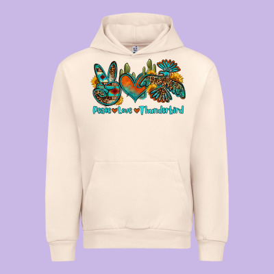Peace Love Thunderbird Urban Hoodie Designed By Oliviacreatesart
