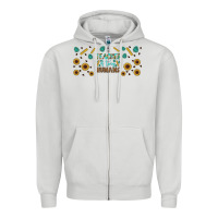 Dove Grey teacher of tiny humans libbey glass Zipper Hoodie - BundleAndBundleShop