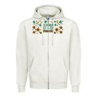 Oatmeal Heather teacher of tiny humans libbey glass Zipper Hoodie - BundleAndBundleShop