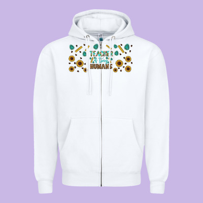 Teacher Of Tiny Humans Libbey Glass Zipper Hoodie Designed By Bundleandbundleshop