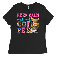 Black keep calm and make coffee Ladies Tee - Zillion Design Studio