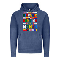 Vintage Denim hispanic haritage month flags Vintage Hoodie - BundleAndBundleShop