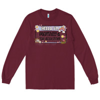 Burgundy hello im mentally at the bookstore Long Sleeve Tee - MaliasSmallBusiness