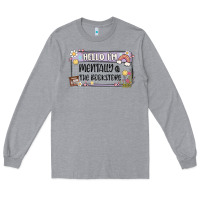 Heather Grey hello im mentally at the bookstore Long Sleeve Tee - MaliasSmallBusiness