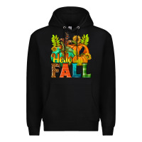 Black Hello Fall Premium Hoodie - NancyCooperArtShop
