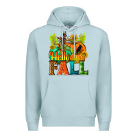 Blue Mist Hello Fall Premium Hoodie - NancyCooperArtShop