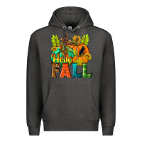 Charcoal Heather Hello Fall Premium Hoodie - NancyCooperArtShop
