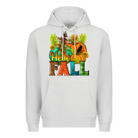Dove Grey Hello Fall Premium Hoodie - NancyCooperArtShop