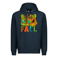 Navy Hello Fall Premium Hoodie - NancyCooperArtShop