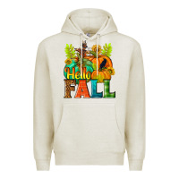 Oatmeal Heather Hello Fall Premium Hoodie - NancyCooperArtShop
