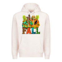 Pale Pink Hello Fall Premium Hoodie - NancyCooperArtShop